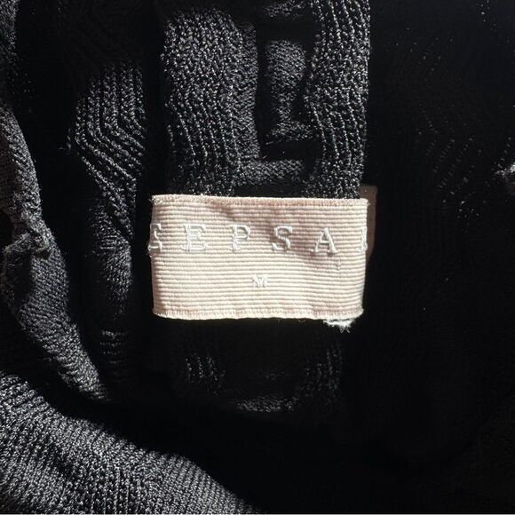 Keepsake the Label Aeroplane Textured Black Bell Sleeve Dress Size Medium - Picture 3 of 7